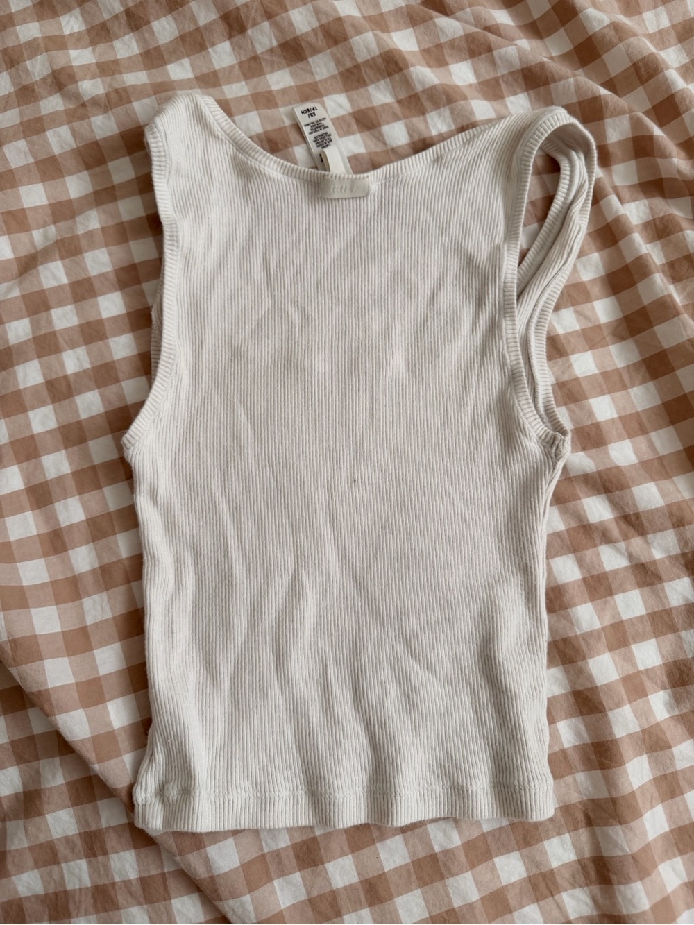 Skims White Ribbed Scoop Neck Tank Top - Women - Picture 2 of 2